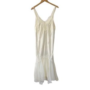 Vintage Cream Lace Trim Slip Chemise